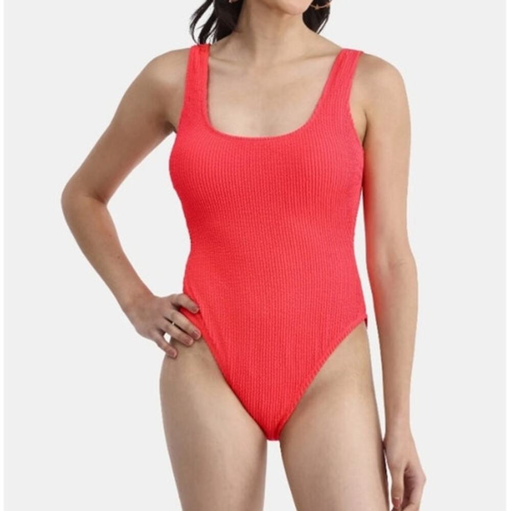 No Boundaries Women's Herringbone Crinkle One Piece Swimsuit XL